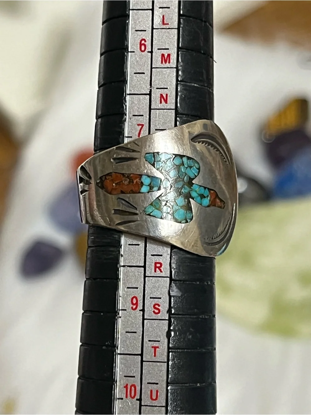 Navajo Style Thunderbird Spoon Ring